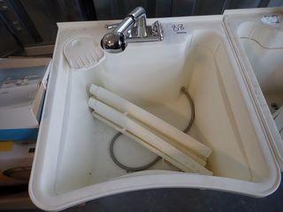 Utility Room Sink w/ Faucets. 