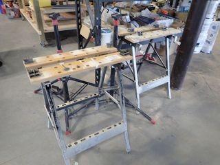 Lot of 2 Workmate Benches and 2 Adjustable Tri-Stands. 