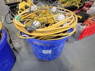 Lot of Construction String Lights, Extension Cords, etc. 