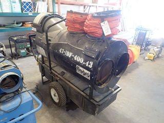 Flagro FLO-400 Diesel/Kerosene 390,000BTU Construction Heater w/ Ducting. 