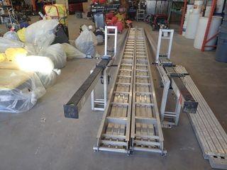 Lot of Sturdy Ladder SPN1224 Heavy Duty All-Aluminum 12"x24' Scaffold Planks w/ 2 Jacks.
