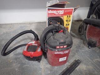 Lot of Shop Vac 3HP 3.5gallon Wall Mount Shop Vac and Bissell Zing Vacuum. 