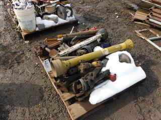 Lot of Assorted PTO Shafts & Hydraulic Rams