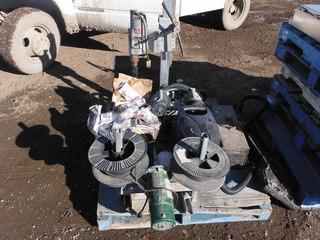 Lot of a Coring Drill, Ramset, Spool Reeler, Air Compressor Head, Etc