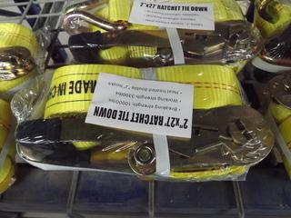 New 2"x27' Ratchet Tie Downs Working Strenght 3300 LBS (2 Per Lot)