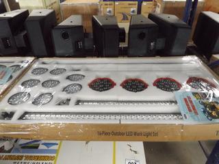 New 16 Pcs LED Work Light Set