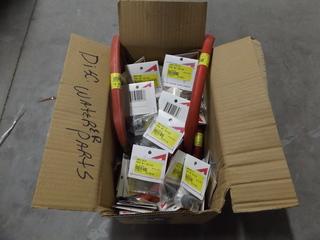Box of Misc. Hoses, Concrete Lifter Plug & 1" Kerick Pinton