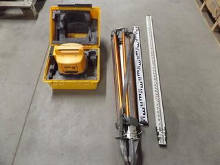 Laser Plane Leveling System, Tripod & (2) Measuring Sticks