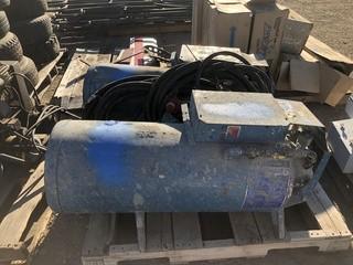 Lot of (2) S400 Propane Construction Heaters c/w Lenghts of Rubber Propane Line