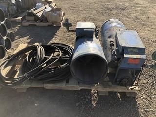 Lot of (2) S400 Propane Construction Heaters c/w  (5) Lenghts of Rubber Propane Line