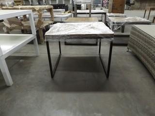 Wood/Metal Coffee Table (24"x 24"x 18" )