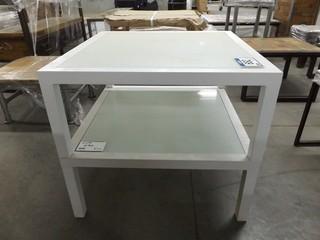 Set of Two Glass Top Coffee Tables (28"x28"x12")