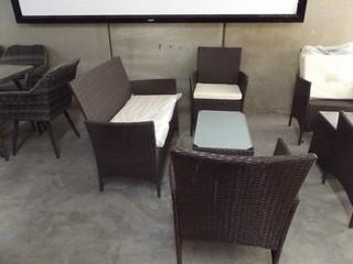 New 4 Pcs Steel Framed Resin Wicker Grey
