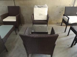 New 3 Pcs Steel Framed Resin Wicker Patio Brown