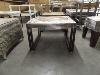 Wooden Metal Framed Coffee Tables 23"x23"x16"