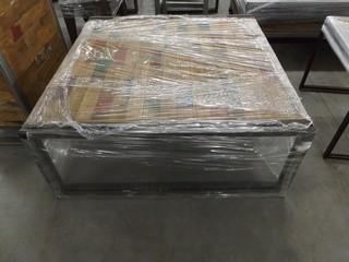 Wooden Metal Frame Coffee Table 39"x40"x16"