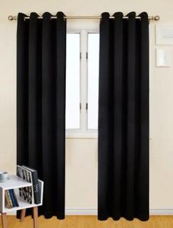 Prestige Home Fashion Solid Blackout Thermal  Grommet Single Curtain Panel PRHF1001_21010616_21010631) - 80" x 63" - Blk