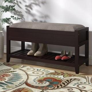 Charlton Home Lambrecht Seating Bench with Shoe Storage CHRL5612_22482332) - Espresso
