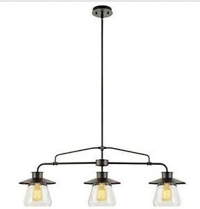 Globe Electric 64845 3 Vintage Hanging Pendant Light Fixture with Clear Glass