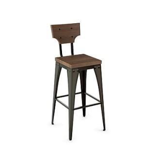 Amisco 40261-26WE/1B5187 Station Metal Stool - Medium Brown