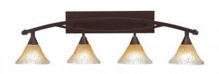 Four Light Bronze Amber Crystal Glass Vanity (174-BRZ-750)
