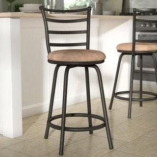 Deandre Adjustable Height Swivel Bar Stool - PC033 - (ZPCD1407) - Blk & Cream Seat