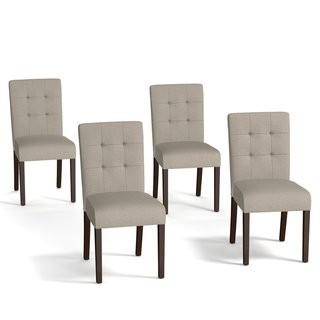 Brayden Studio Isidora Side Chair Set (BRYS3659_19099489) - Set of 4 - Taupe Linen