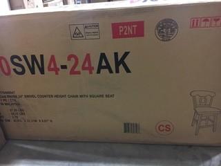 Oak Finish - 24" Swivel Counter Height Chair w/Square Seat - 530SW4-24AK