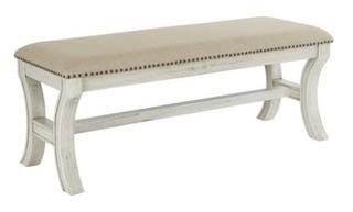Bassett  - Monaco Bench - Linen - Antique White