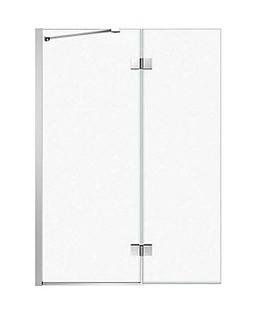 Glass Shower Doors w Aluminim Frame - 30.25"W x 6'L (door1)  27.75"W x 6'L W (door2)