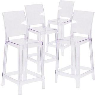 Willa Arlo Interiors Darchelle Counter Bar Stool with Square Back (WLAO2528) - Set of 4