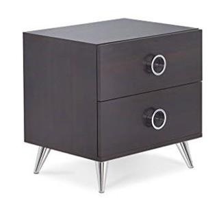 Orren Ellis Magnus 2 Drawer Nightstand (ORIS1730_33419678) - Walnut/Chrome