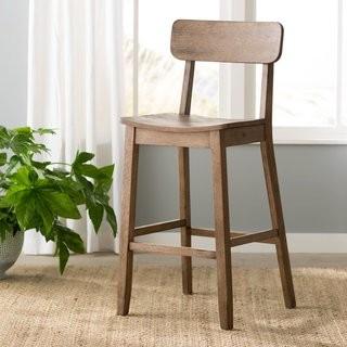 Beachcrest Home Worcester 29 Bar Stool (SEHO8971) - Grey Wire Brush Color