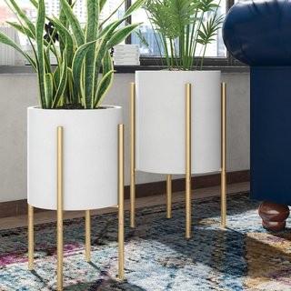 Wrought Studio Cipolla Mid Century Aluminum Pot Planter (VARK6770)