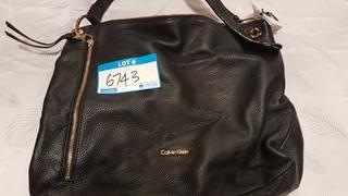 Calvin Klein - Ladies Blk Leather Handbag - Strap Broken