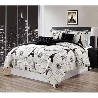 CosmoLiving by Cosmopolitan Parisian Street Microfiber Comforter Set (COGL1107_33579172) - Queen