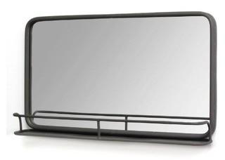 Stratton Home Decor S13561 13" x 23" Rectangular Flat Metal Framed Wall Mirror w Gunmetal