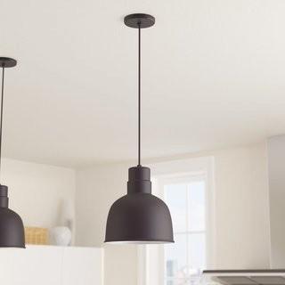 Andover Mills Fitzhugh 1-Light Kitchen Inverted Pendant (ANDV1353_23540972) - Satin Blk