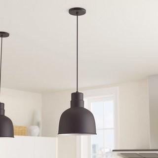 Andover Mills Fitzhugh 1-Light Kitchen Inverted Pendant (ANDV1353_23540972) - Satin Blk