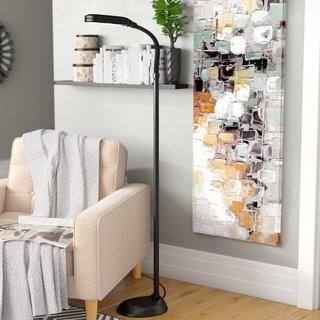 Orren Ellis Mcclellan Natural Full Spectrum Sunlight 55 Arched Floor Lamp (ORNE6861) - Blk