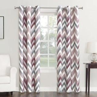 Sun Zero Camille Chevron Room Darkening Thermal Grommet Single Curtain Panel (SUNZ1095_15753163_21586490) - 40" x 84" - 2 sets