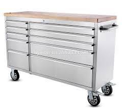 10 Drawer Tool Cabinet Stainless (56")