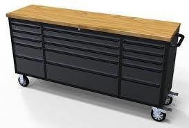 15 Drawer Cabinet Black Stainless Steel (72") 