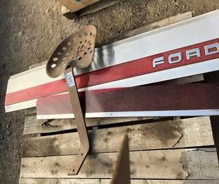 Antique Tractor Seat, Ford Tailgate Trim & Bug Deflector