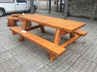 7 Ft. Picnic Table Stained With A Non Peeling UV Protected Stain. Control # 7199.