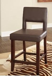 Vega 24 in. Dark Brown Cushioned Bar Stool
