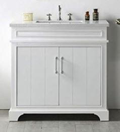 Legion Furniture WH7736-W 36" Wood Sink Vanity with Quartz Top without Faucet