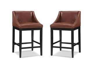 Ivy Bronx Melson Swoop 30 Bar Stool" (DQH2389) - Brandy