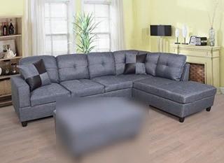 Beverly Fine Furniture F128B Right Facing Linen Russes Sectional Sofa Set