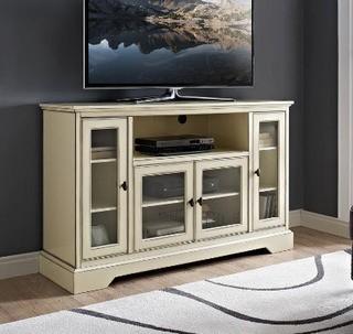 Walker Edison - 52" Highboy styleWood TV Stand - White - W52C32WH